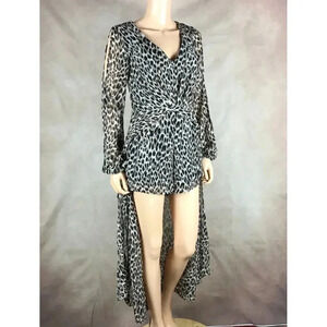 Material Girl Animal-Print Chiffon Romper NWT SMALL